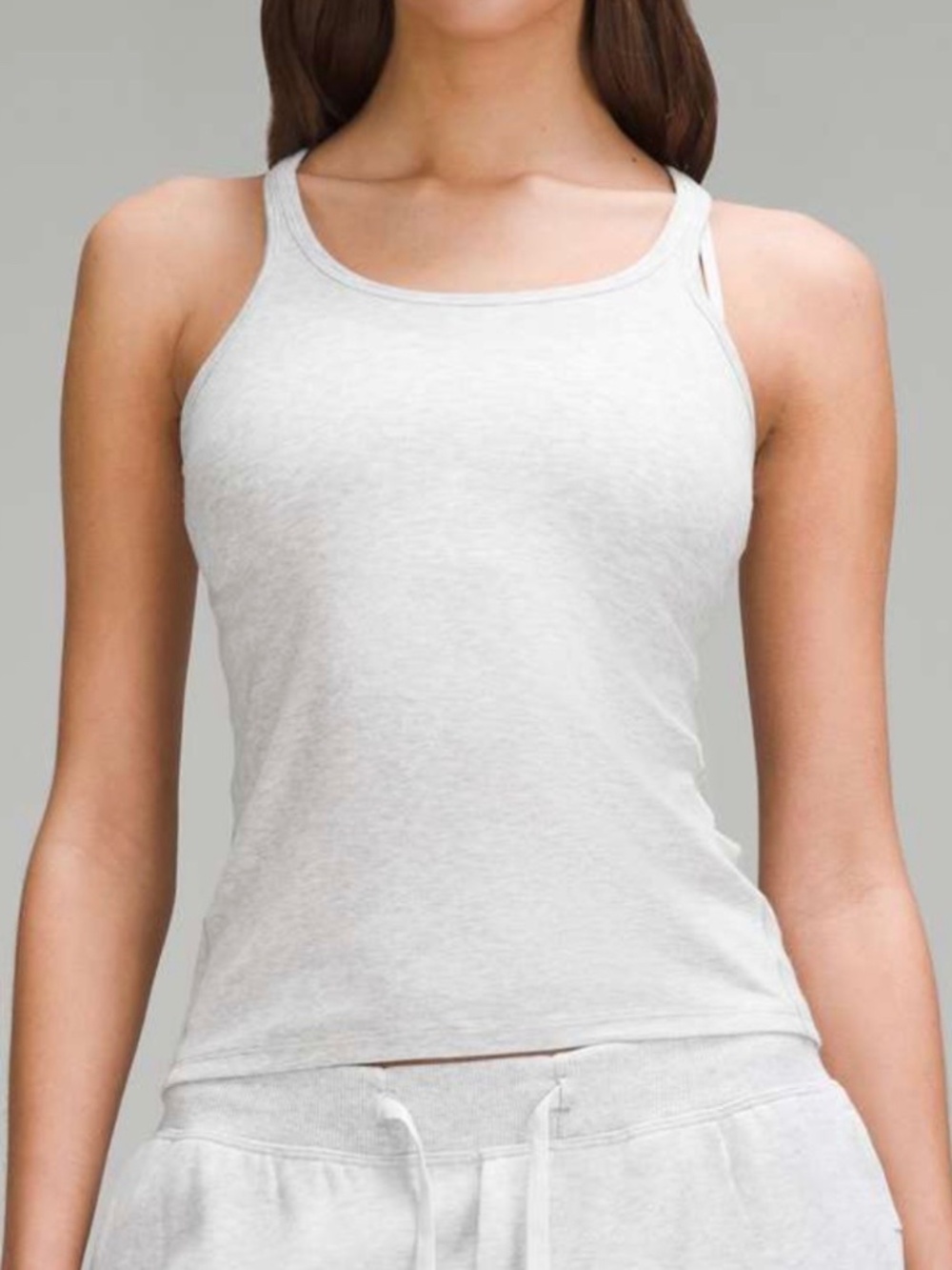 Lululemon Hold Tight Thin Strap Racerback Tank Top in Heathered Gray